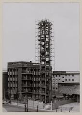 The bell tower under construction